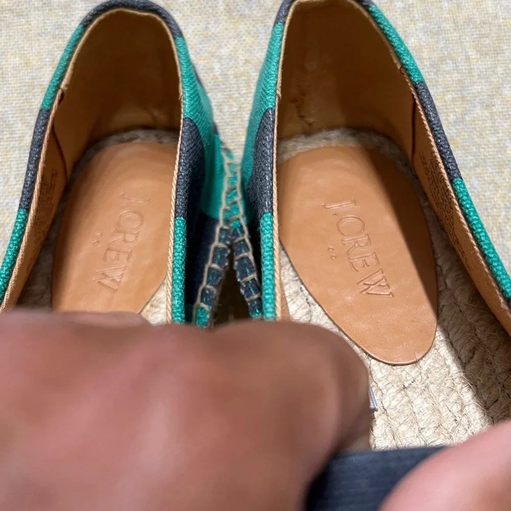 ❤️J Crew Espadrilles Women Striped Canvas Slip On - Picture 4 of 8